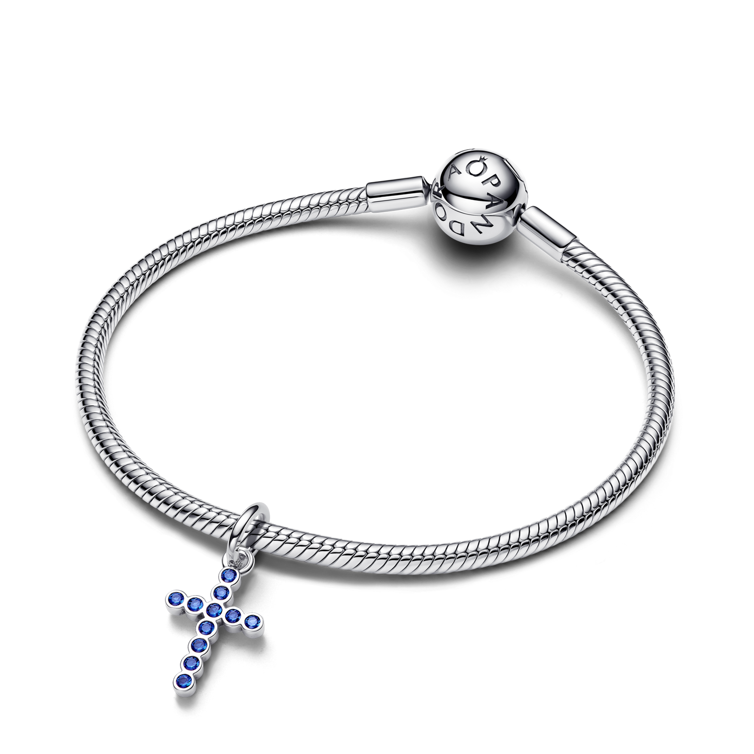 Charm Colgante Cruz Plateado - vista 3