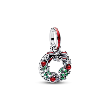 Charm Colgante Doble Corona Navideña - vista 1