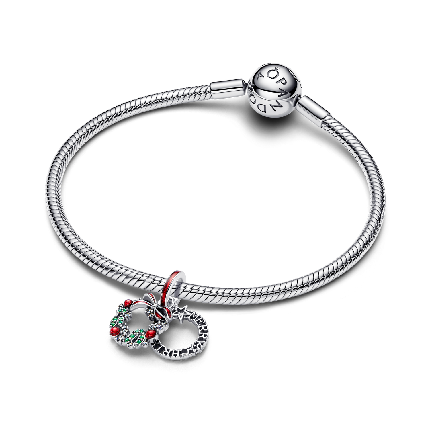 Charm Colgante Doble Corona Navideña - vista 3