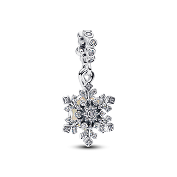 Charm Colgante Doble Copo de Nieve Opalescente - vista 1