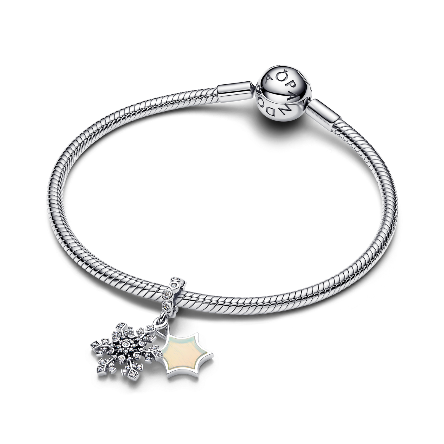 Charm Colgante Doble Copo de Nieve Opalescente - vista 3