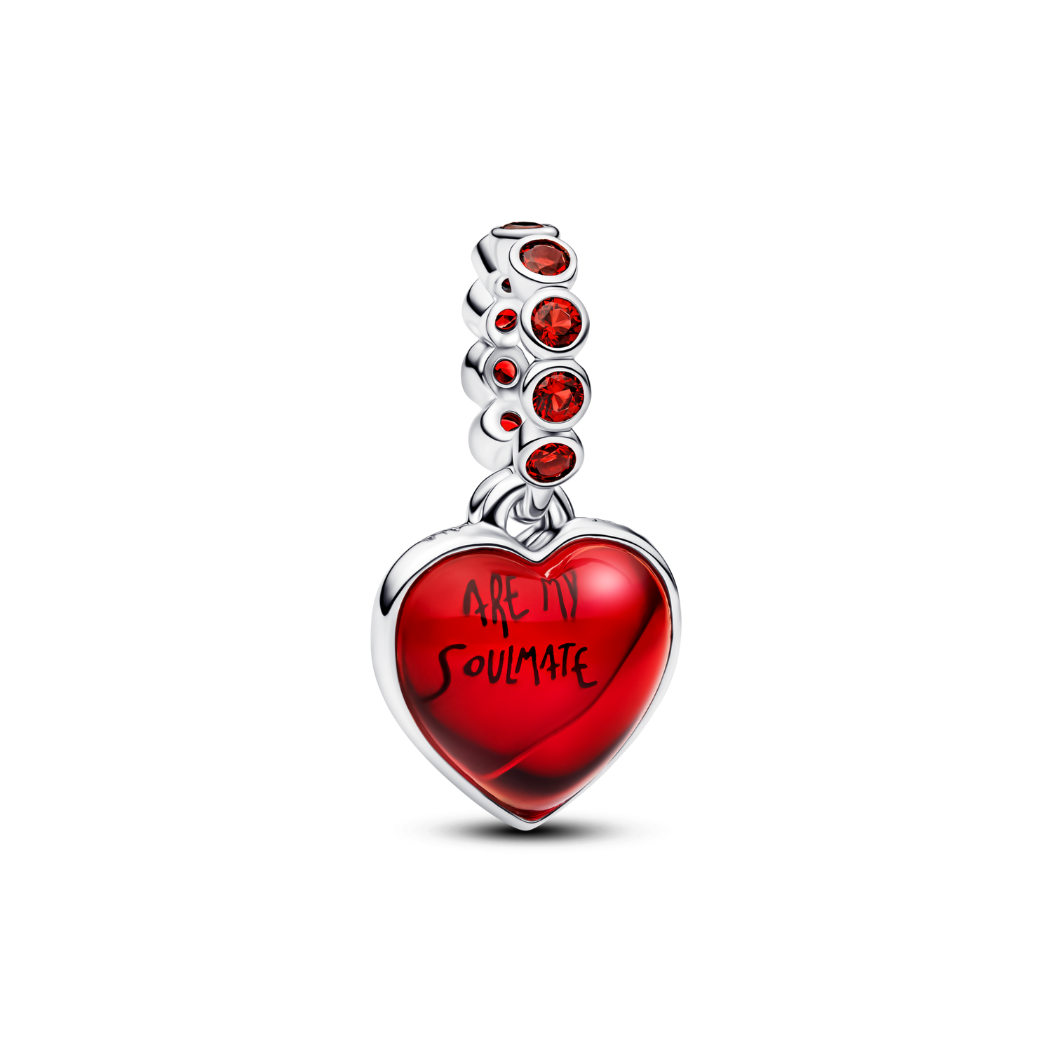 Charm Colgante Doble Corazón Cristal de Murano Rojo - vista 1