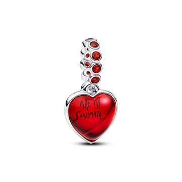 Charm Colgante Doble Corazón Cristal de Murano Rojo - vista 1