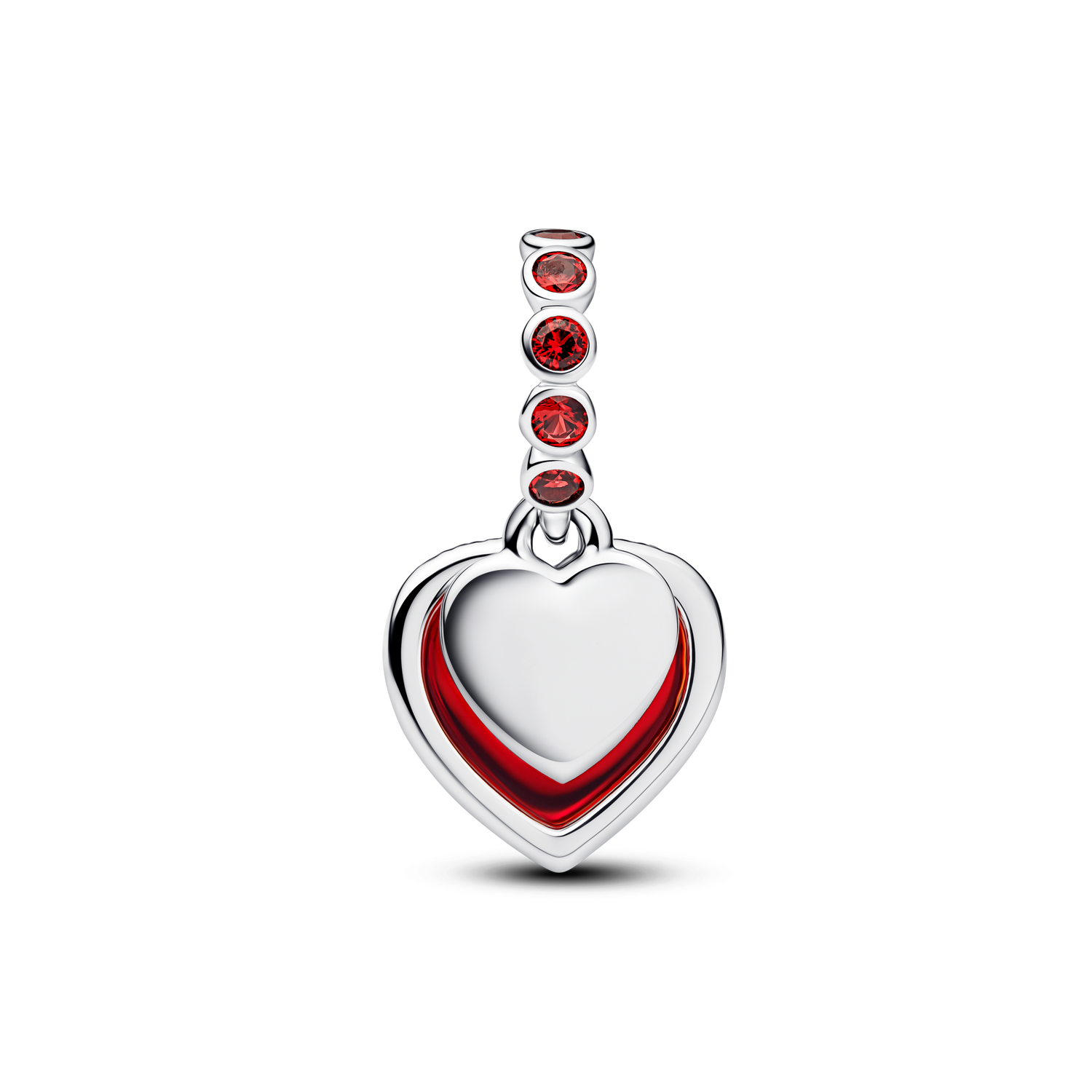 Charm Colgante Doble Corazón Cristal de Murano Rojo - vista 2
