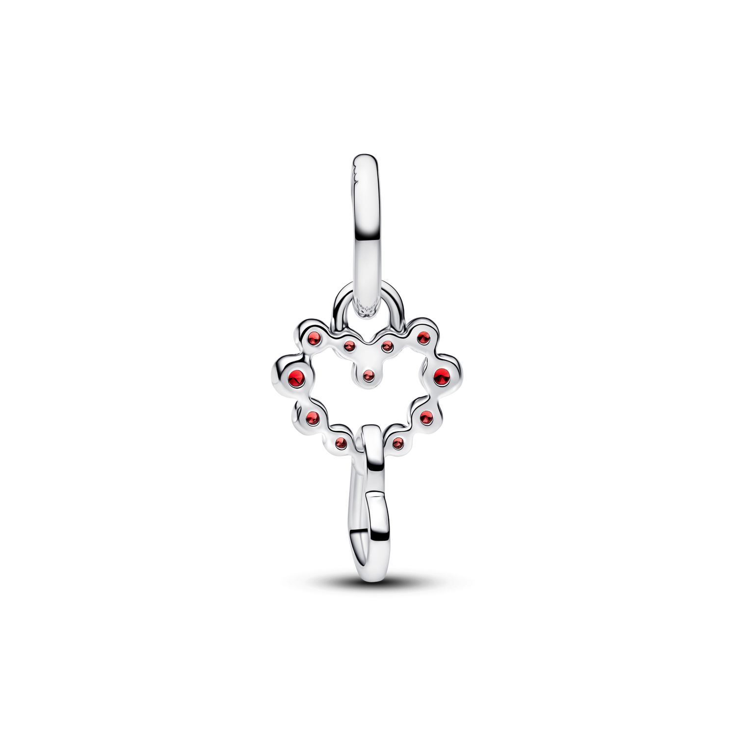 Charm Colgante Corazones Conectados y Gemas Rojas - vista 2