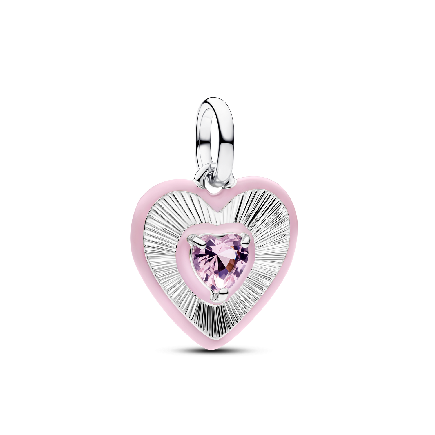 Charm Medallón Corazón Radiante Rosa - vista 1