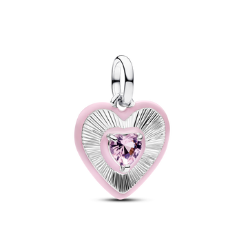 Charm Medallón Corazón Radiante Rosa - vista 1