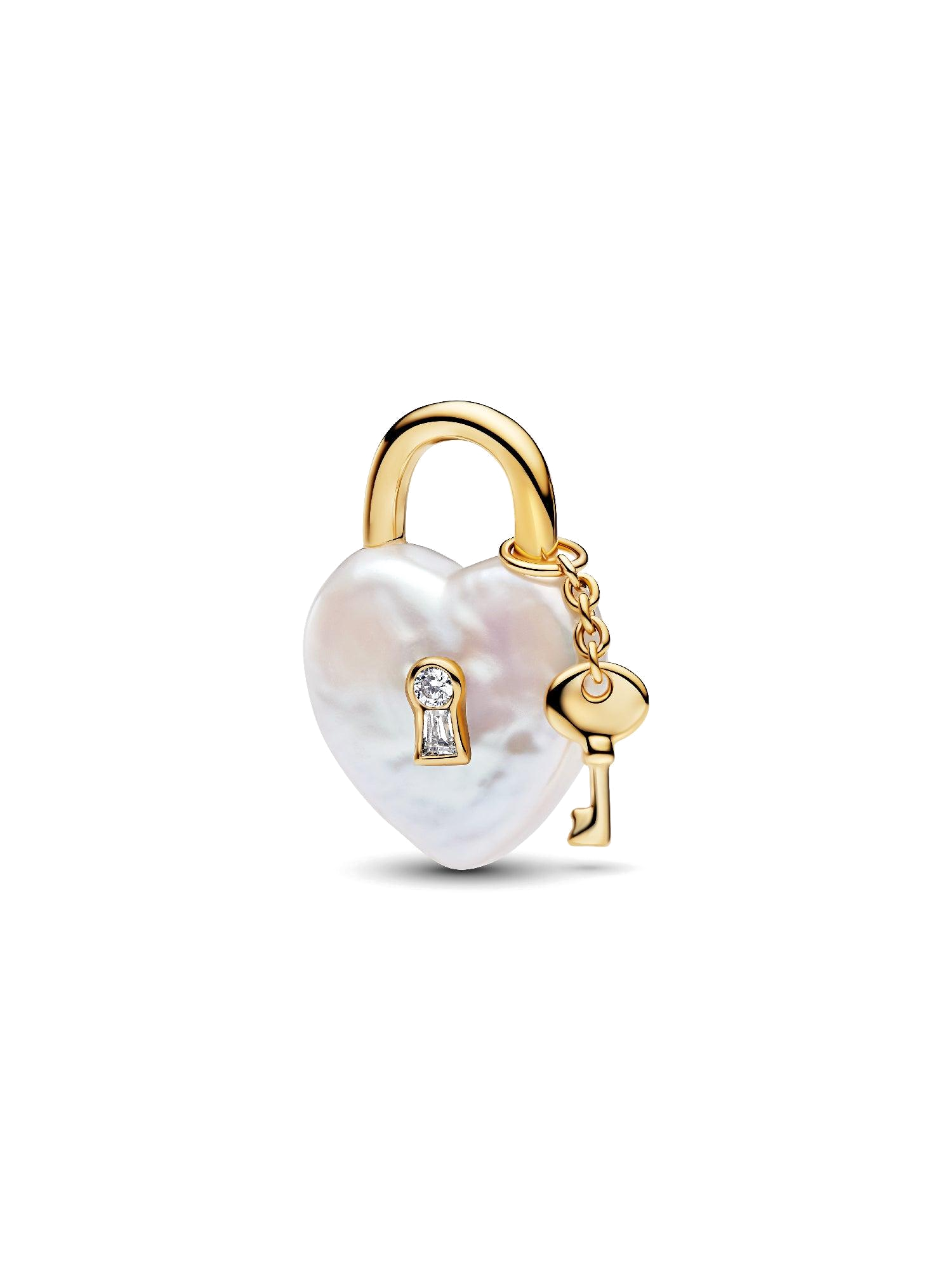 Charm Colgante Candado con Perla Barroca - vista 1