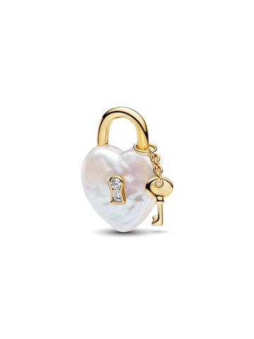 Charm Colgante Candado con Perla Barroca - vista 1