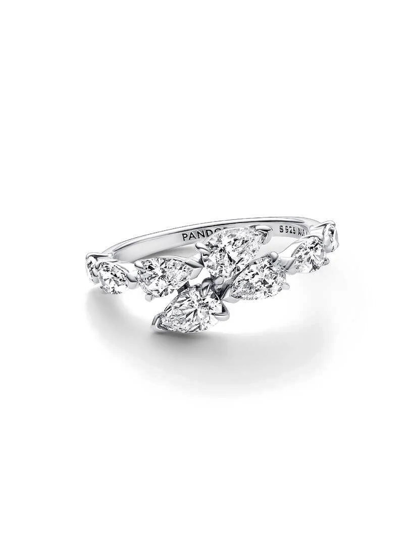 Anillo Bandas Superpuestas con Brillo - vista 2