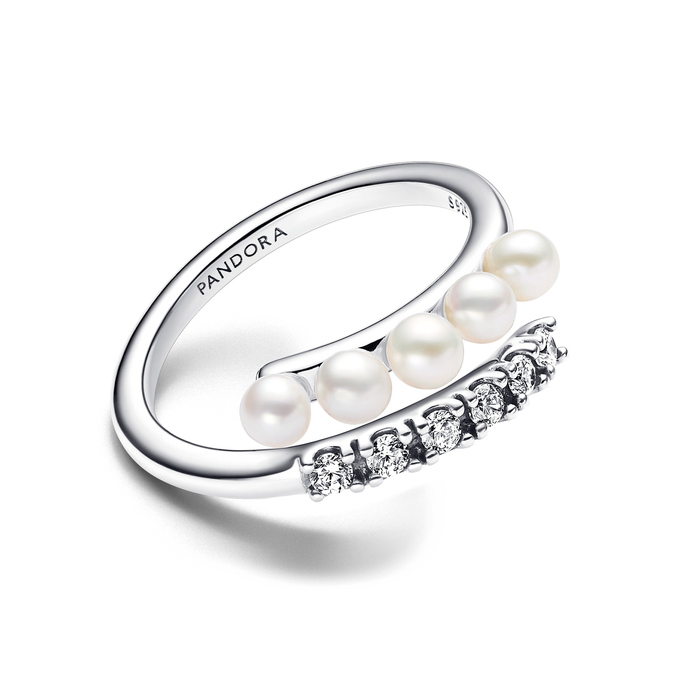 Anillo Abierto Perlas y Pavé - vista 2