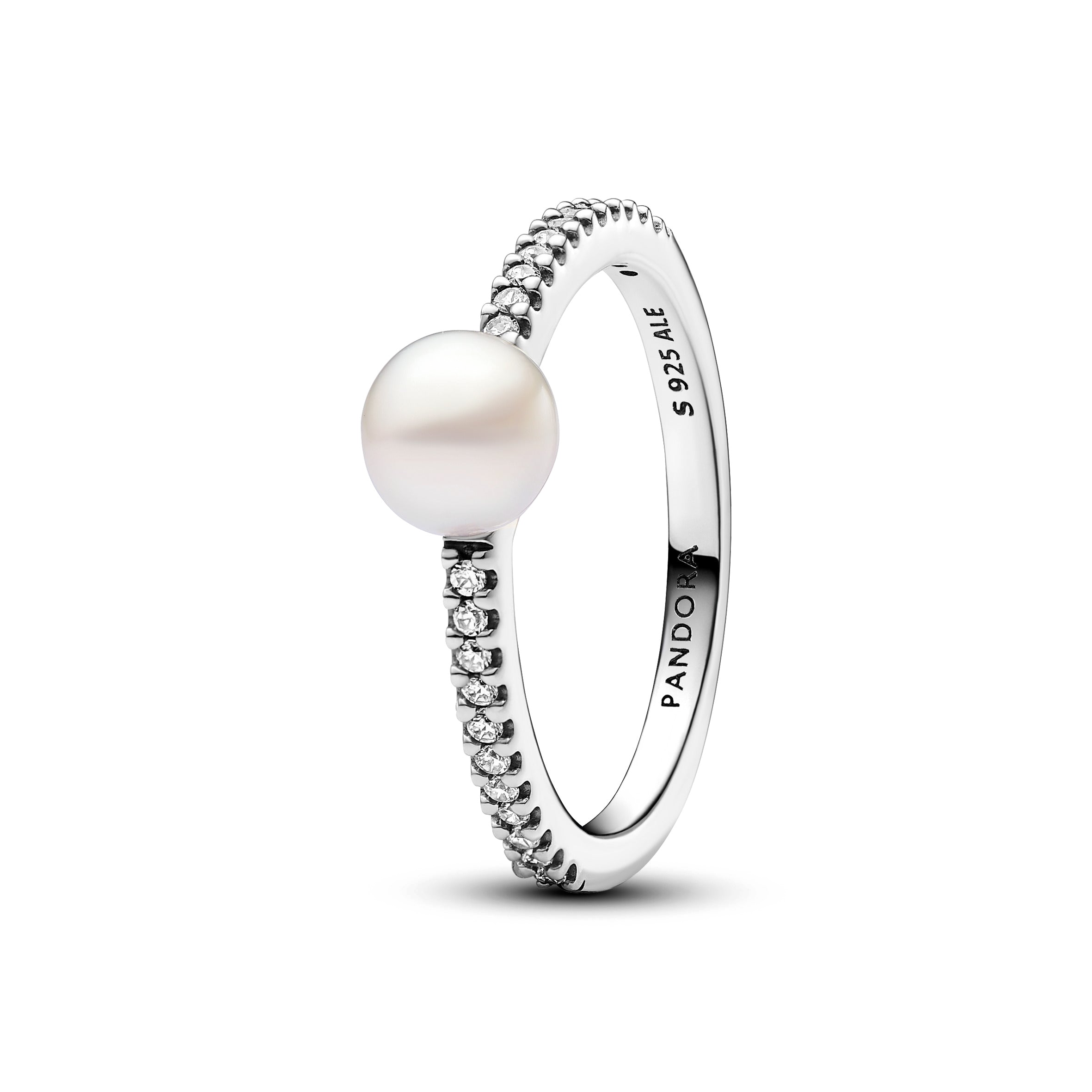Anillo Perla y Pavé