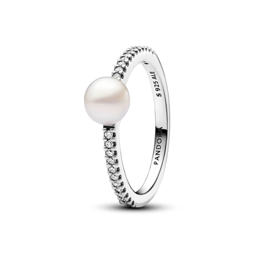 Anillo Perla y Pavé