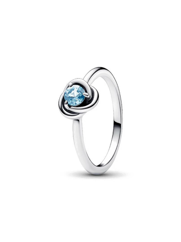Anillo Círculo Eternity Aguamarina de Marzo - vista 1