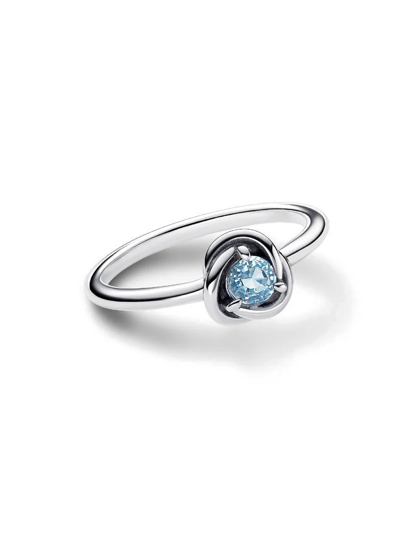 Anillo Círculo Eternity Aguamarina de Marzo - vista 2