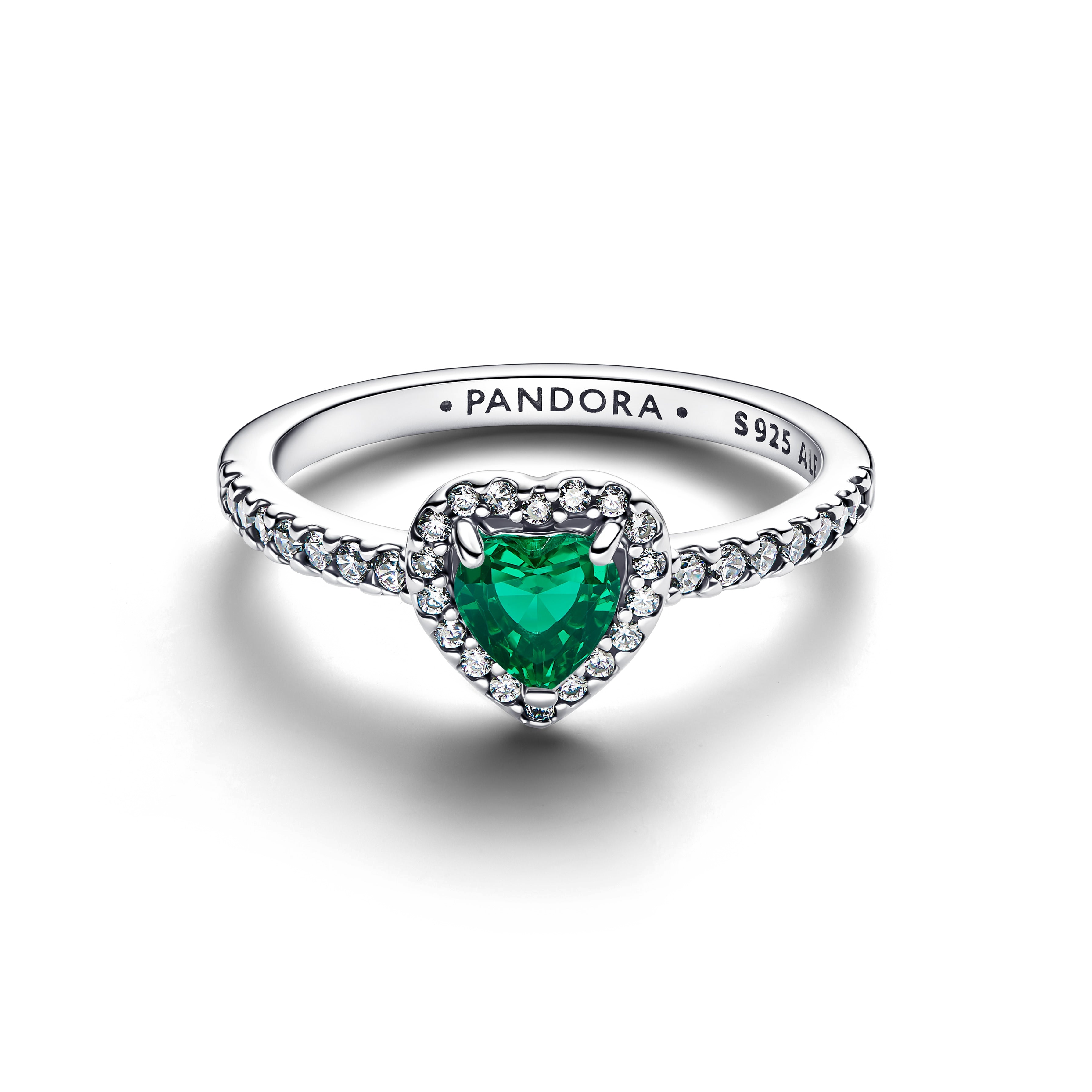 Anillo Corazón Elevado Verde