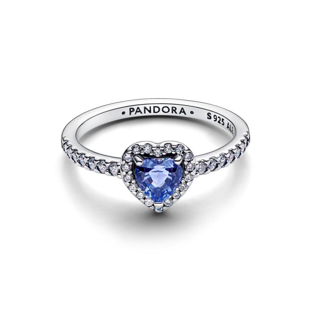 Anillo Corazón Elevado Brillante Azul - vista alternativa