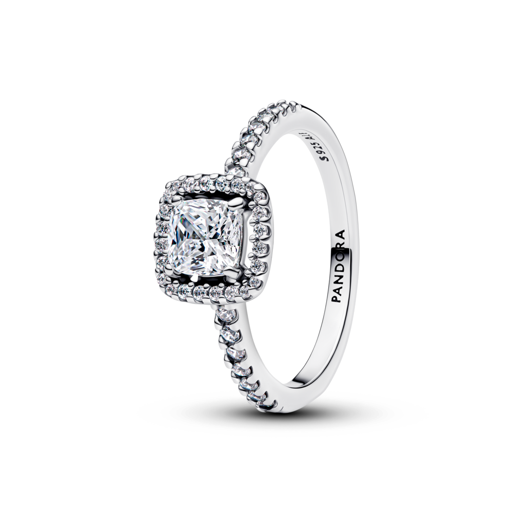 Anillo Halo Cuadrado Brillante Pandora - vista 1