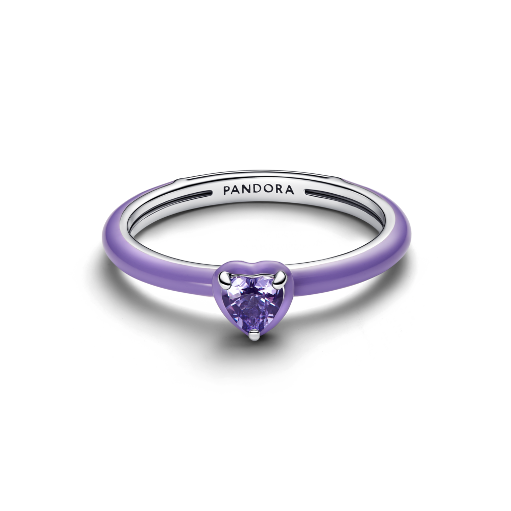 Anillo Corazón Chakra Morado Pandora - vista 3