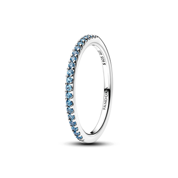 Anillo Media Eternidad Aguamarina Brillante Pandora - vista 1