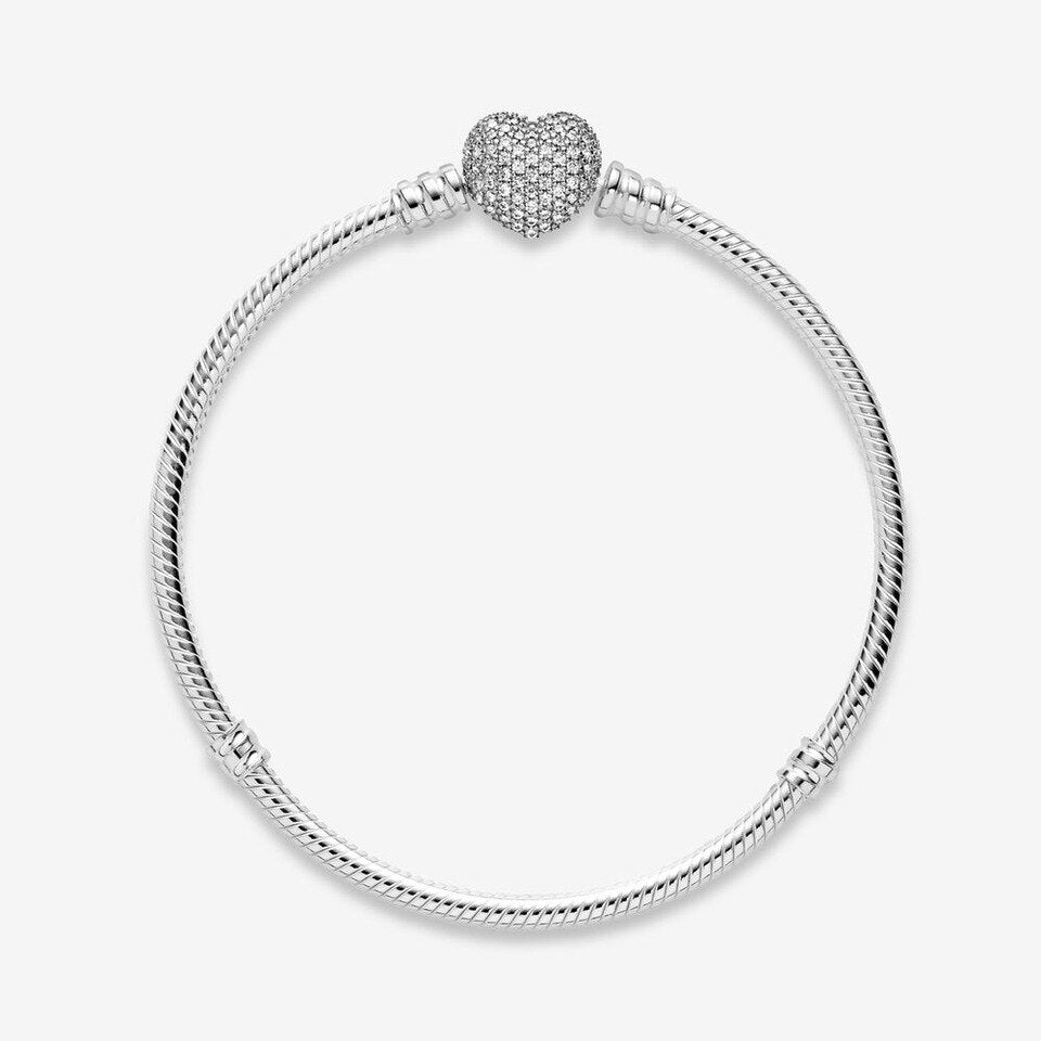 Pulsera con cierre de corazón en pavé