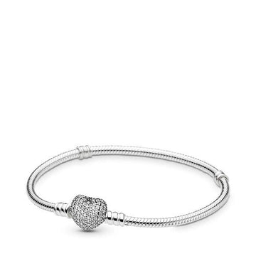 Pulsera con cierre de corazón en pavé