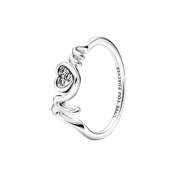 Anillo Corazón de Madre en Pavé