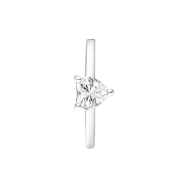 Anillo Solitario Corazón Brillante