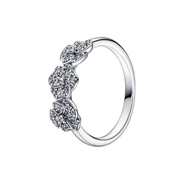 Anillo Triple Flor Pensamiento