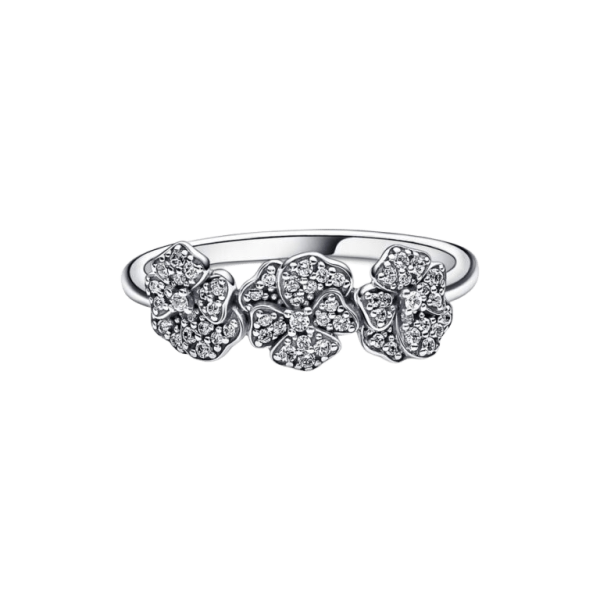 Anillo Triple Flor Pensamiento