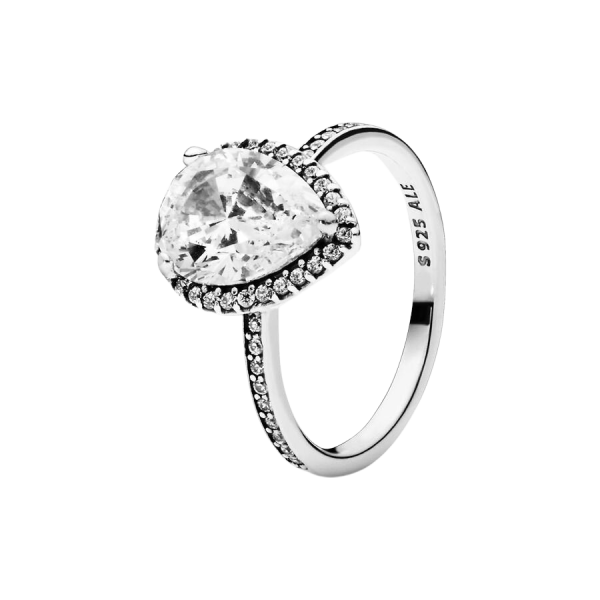 Anillo en plata de ley Lágrima Radiante