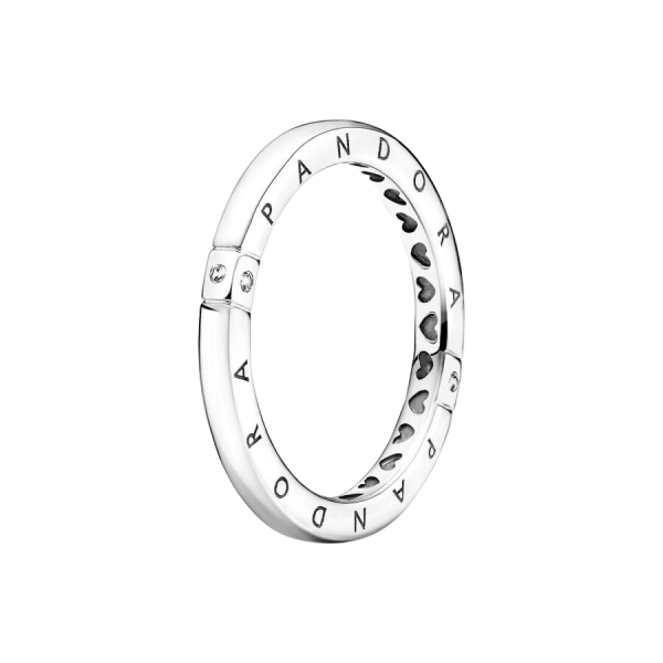 Anillo en plata de ley Logo y Corazones