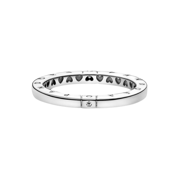 Anillo en plata de ley Logo y Corazones
