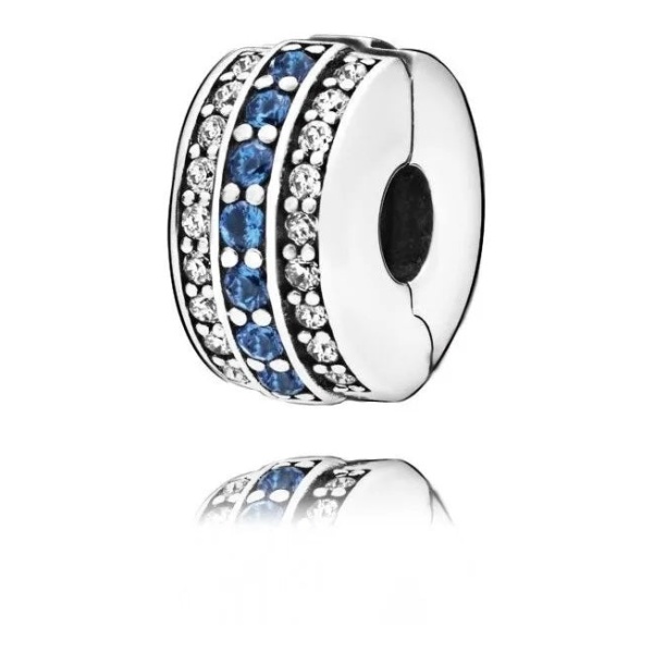 Charm Clip Pandora Sparkling Line Blue