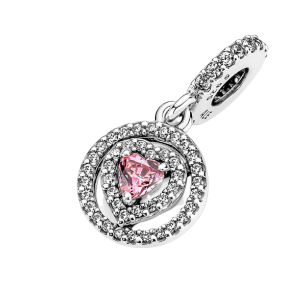 Charm Colgante Corazón Doble Halo Brillante