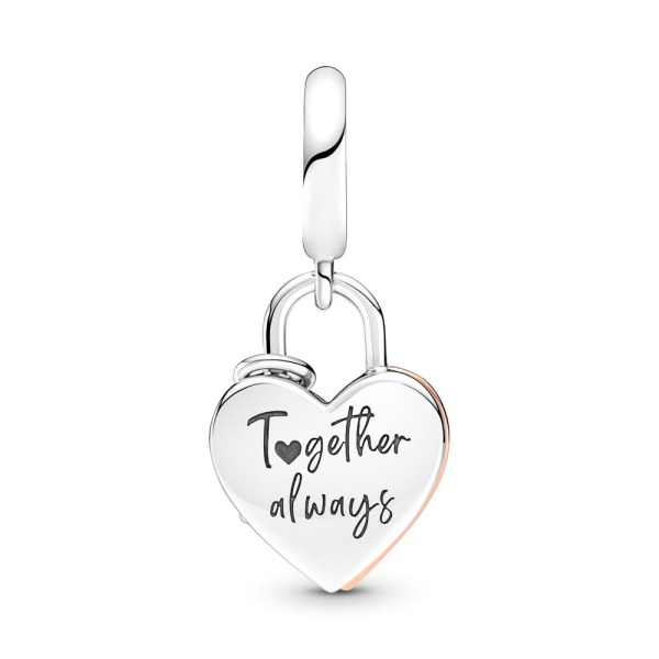 Charm Colgante Doble Candado Corazón