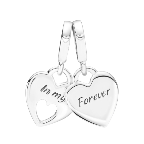 Charm Colgante Doble Corazón Dividido
