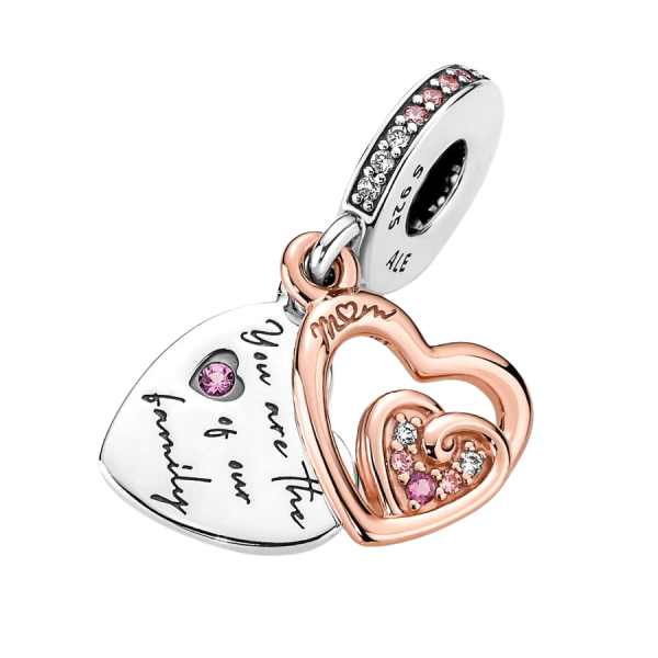 Charm Colgante Doble Corazones Infinitos Entrelazados