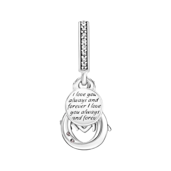 Charm Colgante Doble Mamá Infinito Pavé