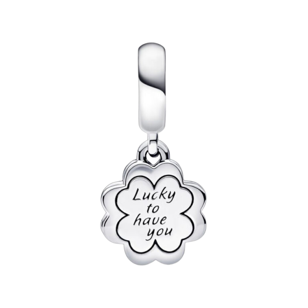 Charm Colgante Doble Trébol de Cuatro Hojas de la Amistad