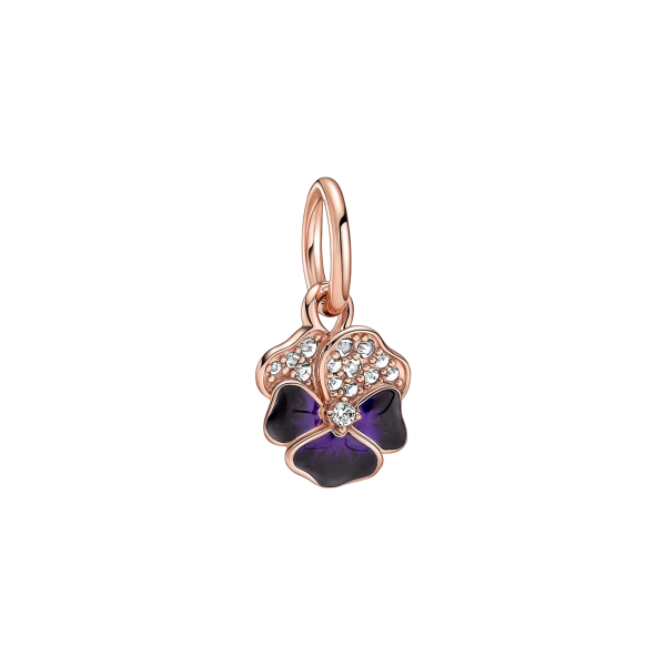 Charm Colgante Flor Pensamiento Morado