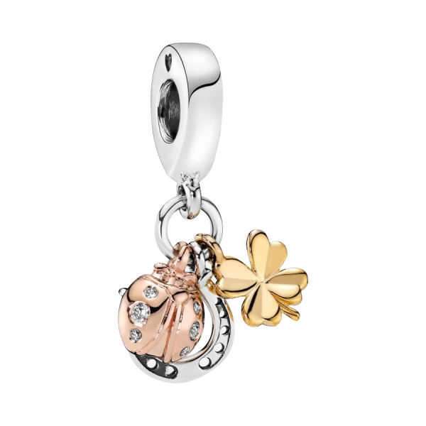 Charm Colgante Herradura, Trébol y Mariquita