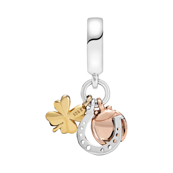 Charm Colgante Herradura, Trébol y Mariquita