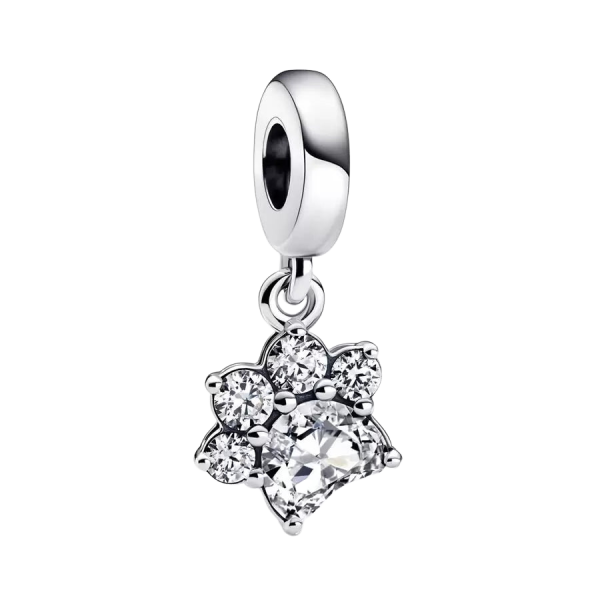 Charm Colgante Huella de Mascota Brillante