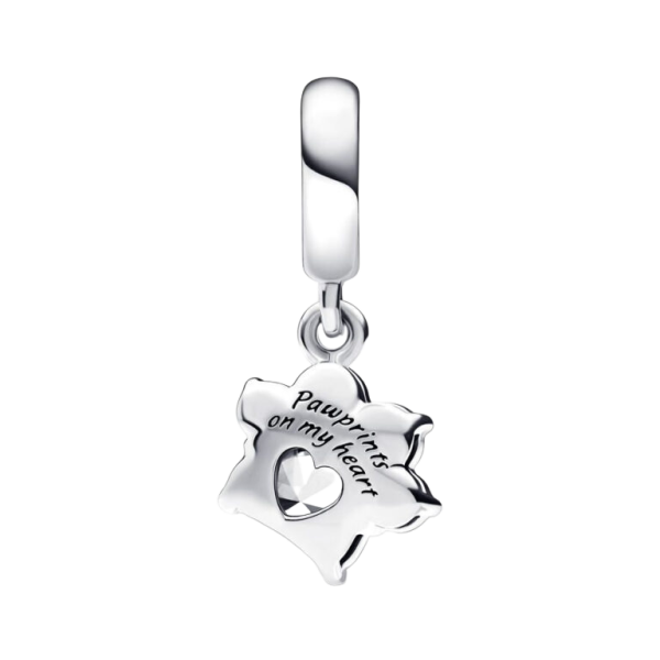Charm Colgante Huella de Mascota Brillante