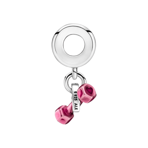 Charm Colgante Mancuerna y Corazón