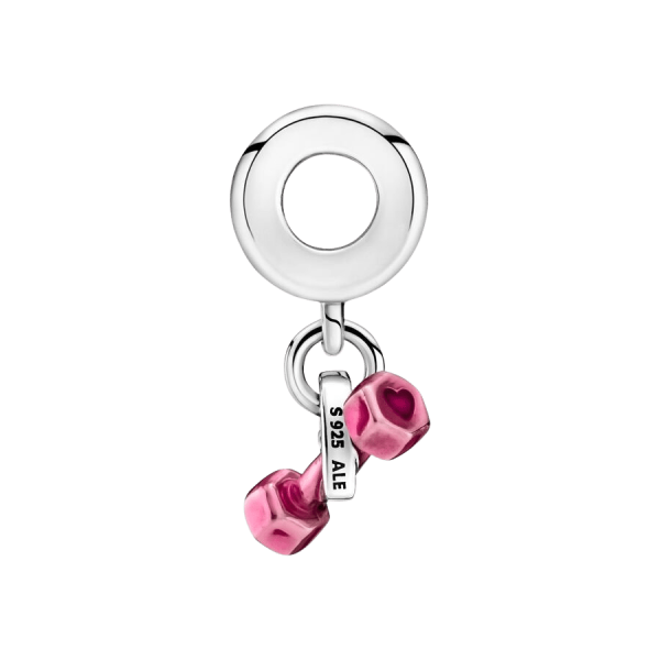 Charm Colgante Mancuerna y Corazón