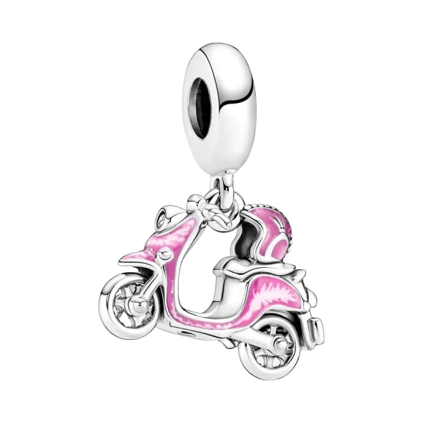 Charm Colgante Moto Scooter Rosa