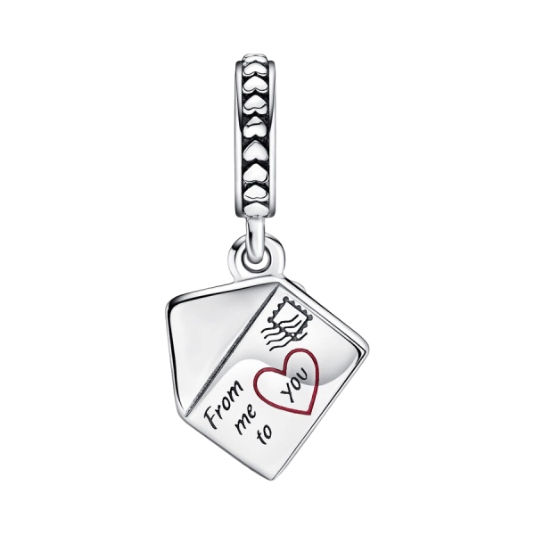 Charm Colgante Sobre con Flores Pensamiento