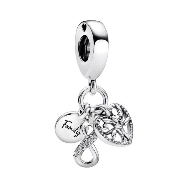 Charm Colgante Triple Infinito Familia